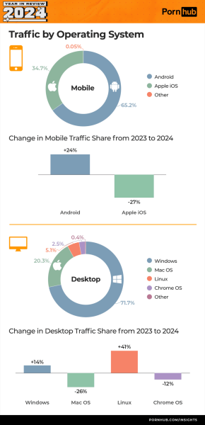 Топовые adult-тренды: PornHub подвел итоги 2024 года